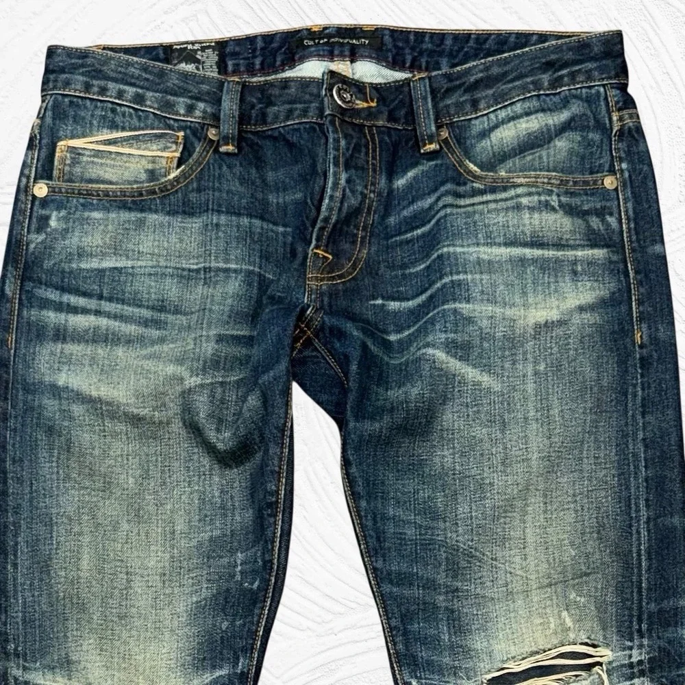 Cult Of Individuality Greaser Straight Japanese Selvedge Jeans Mens 32X33.5 Moto